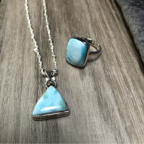 Larimar Sterling Silver Set - Picture 5 of 14